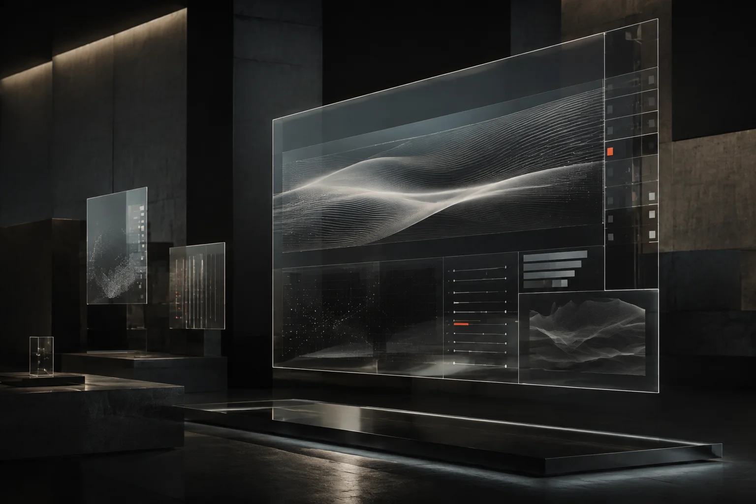 Editorial product interface displayed across premium devices